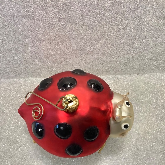 Large Ladybug Christmas Ornament Blown Glass Vintage - Picture 3 of 9